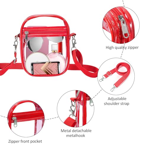 Image of Clear Bag Stadium Approved, Clear Crossbody Purse Bag with Front Pocket for Concerts Sports Events Festivals