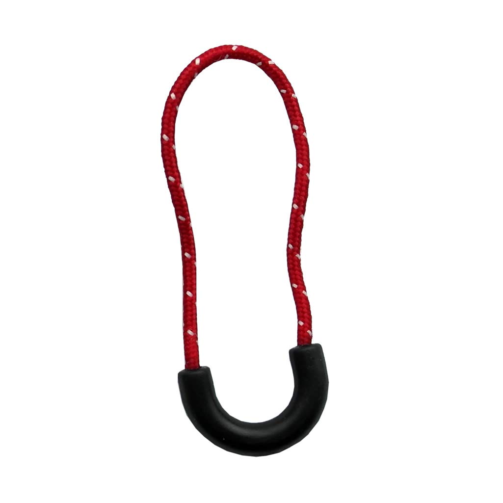 Tenner.london Black/Red Set Of 10 Zipper Pull Zip Pull Zipper Puller Cord Slider Fastener Jacket Bag Backpack ()