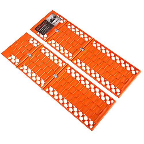 Stalwart Folding Traction Mat – Emergency Lightweight Portable Vehicle Recovery Treads for Car