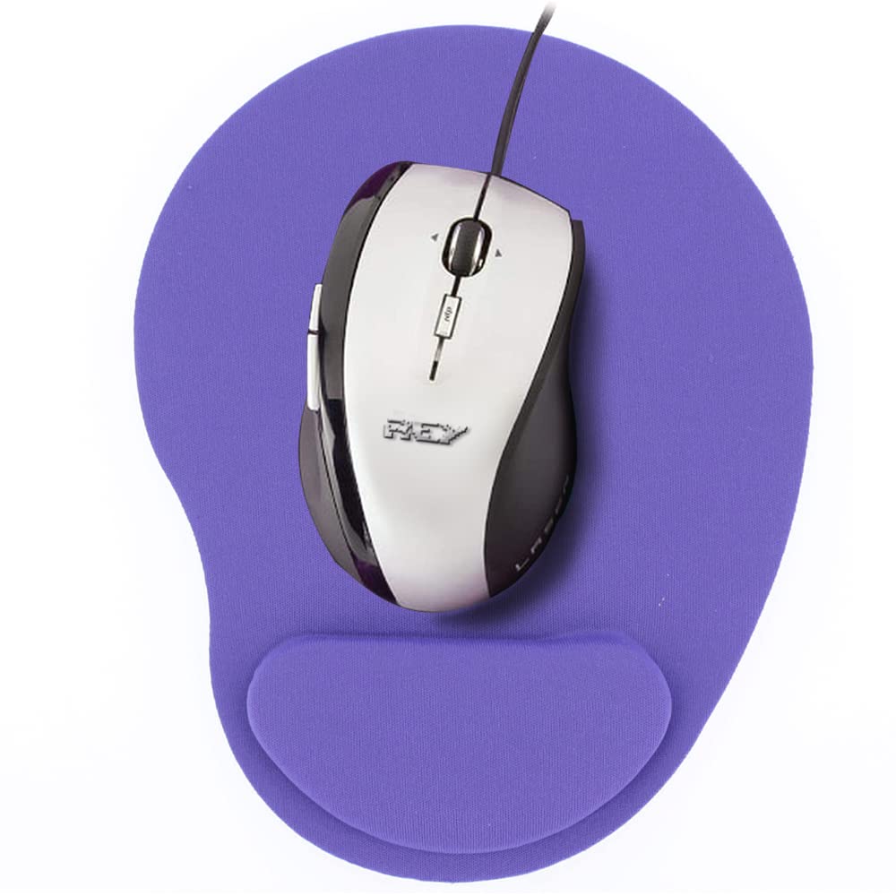 REY Tappetino per Mouse con poggiapolsi in Gel, Comodo, Computer ergonomico, Lilla