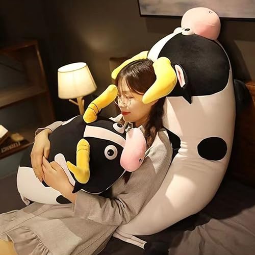 25cm~160cm 多機能 牛うし 乳牛 動物玩具 巨大 ビッグサイズ 安眠枕/ぬいぐる/ロング抱き枕/横向き寝クッション/添い寝枕/背もたれ/腰当て 洗える 自宅/部屋のインテリア 飾り 置物 女の子 男の子 誕生日 バースデー クリスマス プレゼント
