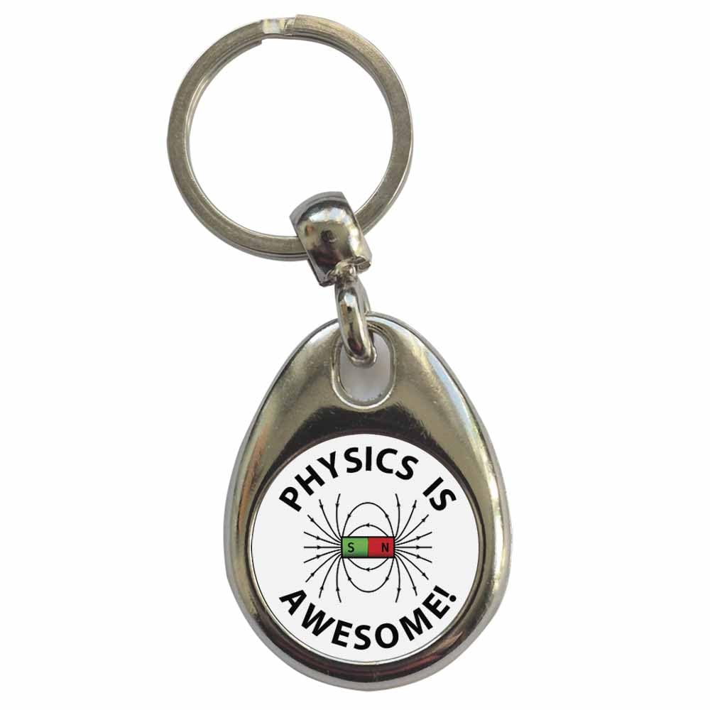 Ozorath Physics Is Awesome Keyring Keychain with Split Ring Attachment and Metal Key Fob