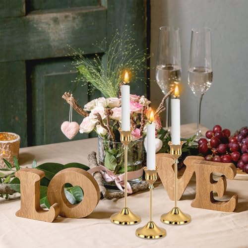 6pcs Gold Candle Holders, Candlestick Holders Taper Candle Holders for Pillar Candles Sticks Holder Decor Halloween Christmas Decorations Candle Candelabros para Centros de Mesa (Gold) - Image 4