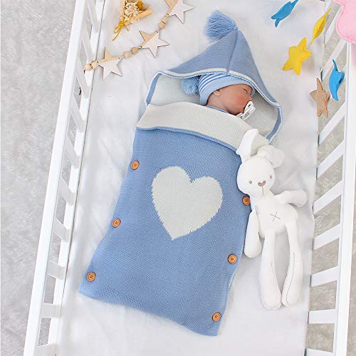 Baby Swaddle Blanket Ultra-Soft Plush Essential For Infants 0-9 Months | Receiving Swaddling Wrap White Cotton Knitted Sleeping Bag Sack Stroller Wrap Toddler Boy Accessories Perfect Baby Unisex Gift #TOP5