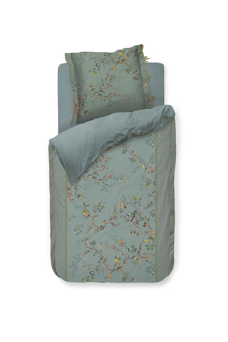 PIP Studio Juego de cama Autunno Light Blue 1 funda nórdica de 135 x 200 cm y 1 funda de almohada de 80 x 80 cm