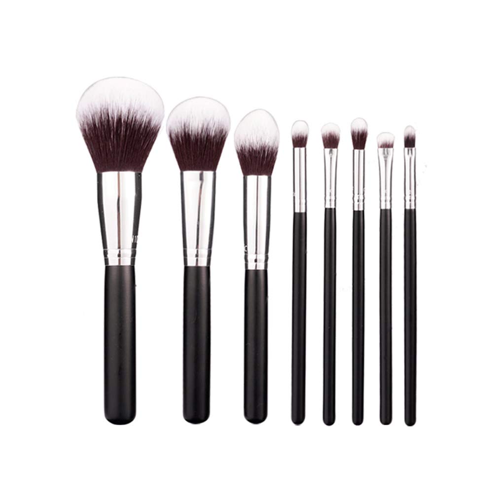 Makeup Brush Set Eyeshadow Brush Loose Powder Highlighter Brush Super Soft Jianmei 8 Beginner Brushes (Color : Black)