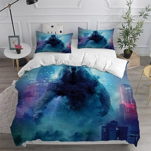 Housse de couette Godzilla 200x200 cm avec taies d'oreiller pour lit double - 6