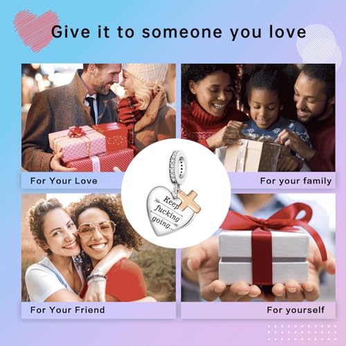 Image of LUXILLA Love You Best Friend Grandma Wife Heart Charm 925 Sterling Silver Charms Fit for Bracelets Necklace Jewelry Gift for Women