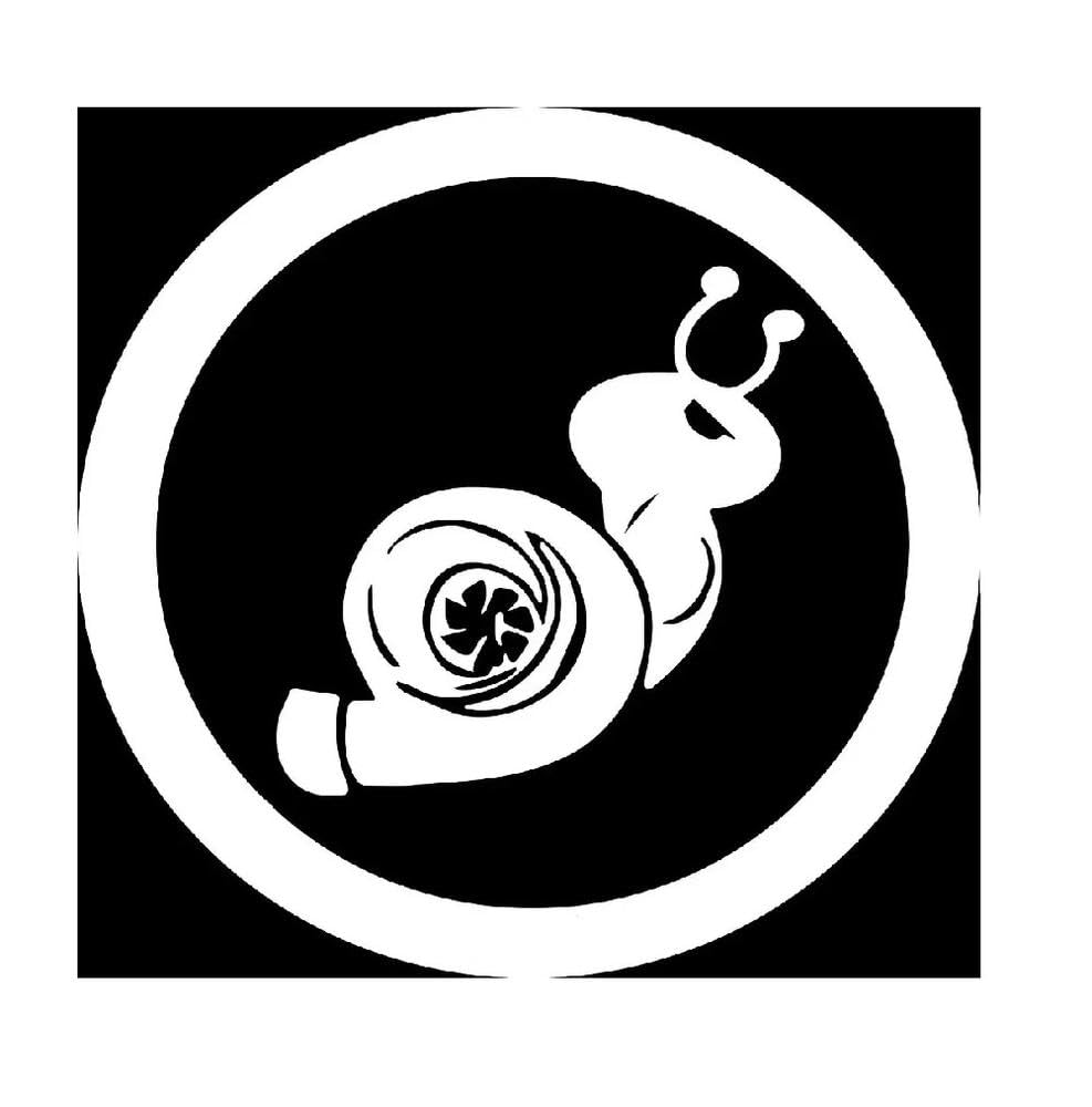 1pc Turbo Snail Vinyl Sticker Waterproof Decal for Car SUV Truck Window Bumper Decor(White)
