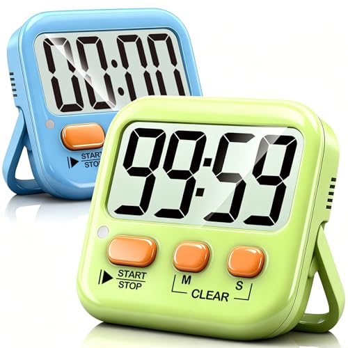 Antonki 2 Pack Digital Timer for Kids, Magnetic Countdown Kitchen...