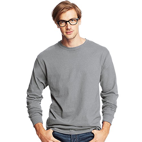 Hanes by Men's Tagless ComfortSoft Long-Sleeve T-Shirt_Light Steel_L