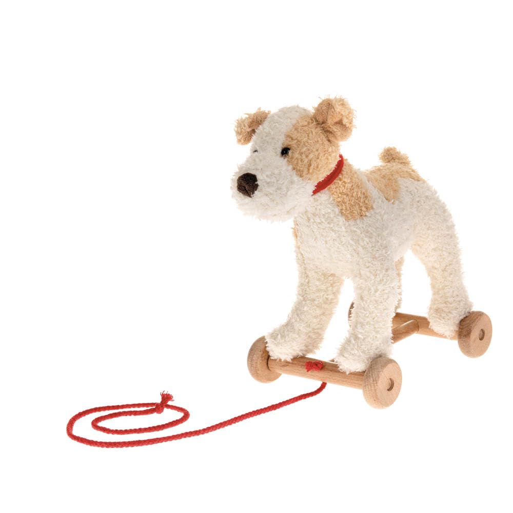 Egmont Toys Pull-Along Animaux en Peluche - 4 Modèles de Peluches à tirer vers l'arrière (Chien Eliot, Ours Raoul, Mouton Mary, Ours Walter), Roues en Bois & Peluche Douce, A partir de 12 Mois (Eliot