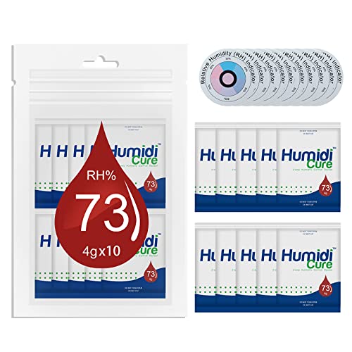 73% Two-Way Humidity Control Packs,Includes Humidity Indicator Cards - Humidity Balancer Packet For Packaged Foods & Herbs Storage，(4 Packs,63g)