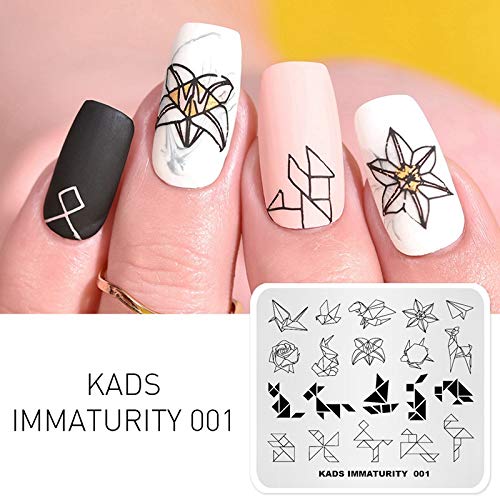 KADS Nagelstempelplatte – Edelstahl, 8x7 Cm, Mit Reise-Motiven Für DIY-Nagelkunst