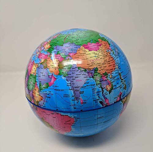 Globo que Flutua sobre Livro Mapa Mundi Magnético Planeta Mágico + Chaveiro Torre Eiffel - 20cm