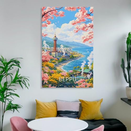 Tableau Beppu Japan Cherry Blossom déco murale moderne de salon - 6