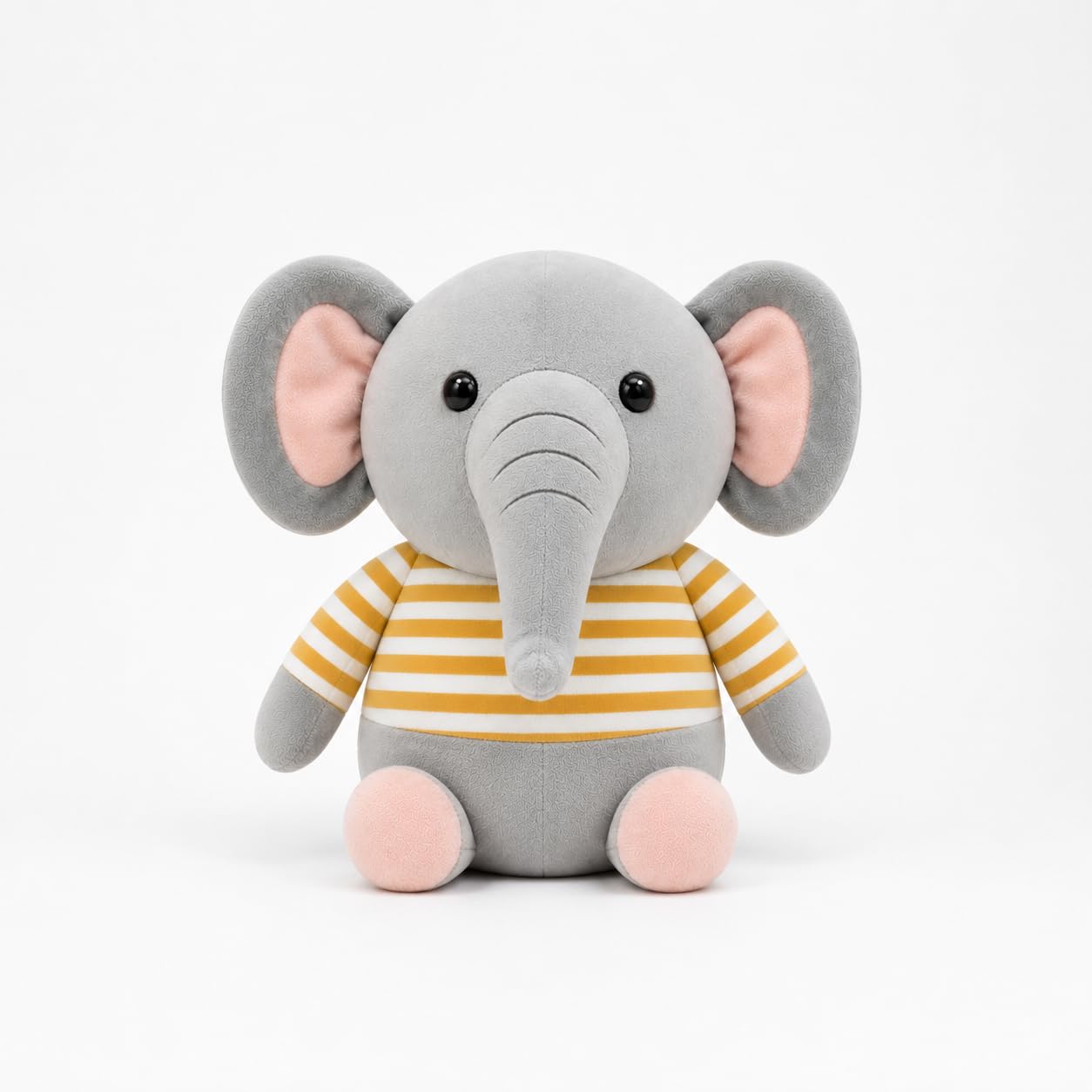 Fun4you Elephant Plush Toy, Grey with Yellow Striped Shirt, 30 cm, Soft Stuffed Animal for Kids-image-30