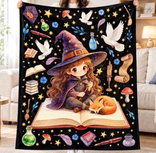Xvx-Boom Witch Blanket,Halloween Throw Blankets, Cute Witch Gifts for Women - image 1