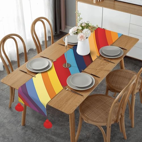 Chemin de table en lin à rayures colorées : protège et décore votre table - 2