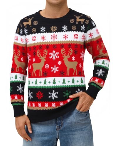 Atforna Weihnachtspullover Herren Ugly Christmas Sweater Lustig...