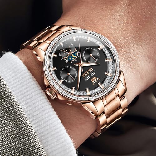 Image of OLEVS Automatic Watches for Men 43MM Skeleton Large Dial 3Hand Self Winding Watch Stainless Steel Dress Luxury Mechanical Waterproof Luminous Wirst Watch Gift