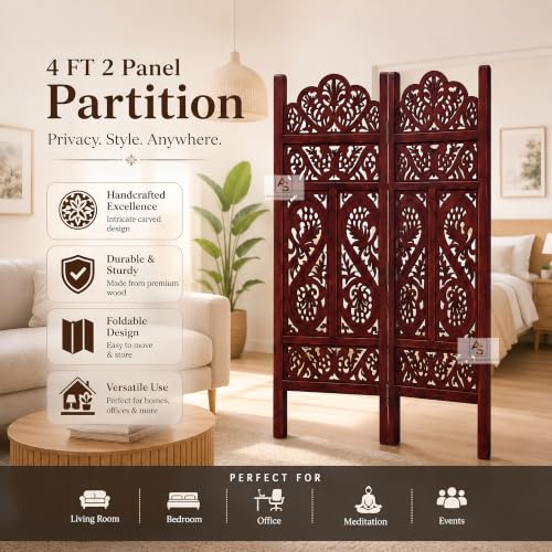 Image of Partition for Living Room,Divider,Partition Wall Divider Screen Separator, Wall Panel Divider for Hall | Bedroom |Office | Puja Room | Restaurant S Design (4 Feet 2 Panel)