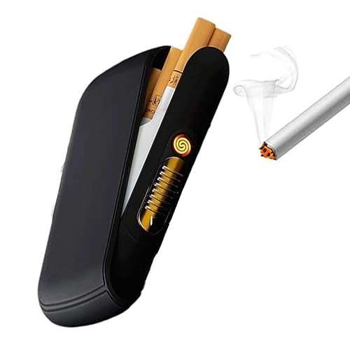 Miniatura 9 de Mini caja de cigarrillos con encendedor, caja de cigarrillos con capacidad para 10 unidades, portátil, caja de encendedor de bolsillo, sin llama,