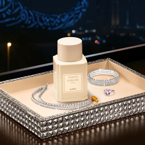 Image of Ajmal Oud Marquis Neroli Sublime Eau de Parfum for Women, 3.4 fl oz | Radiant neroli women's EDP by Ajmal. Fresh citrus-floral elegance, long-lasting. Crafted in Dubai, made in France.