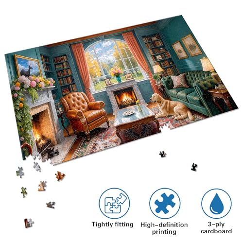 Reofrey Puzzles for Adults 1000 Pieces, ELEGANT INTERIOR SERENITY, Special Shape Jigsaw Puzzles - Image 2