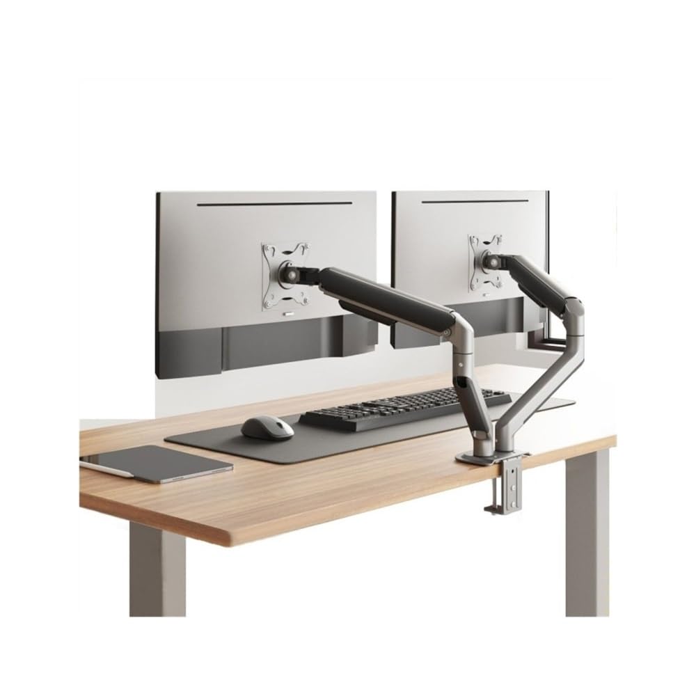 SaryEdge Height - Adjustable Monitor Stand Arm Dual Monitor Stand for 17-32" Screens, Dual Monitor Mount with VESA 75/100mm, Height Adjustable Monitor Desk Mou,