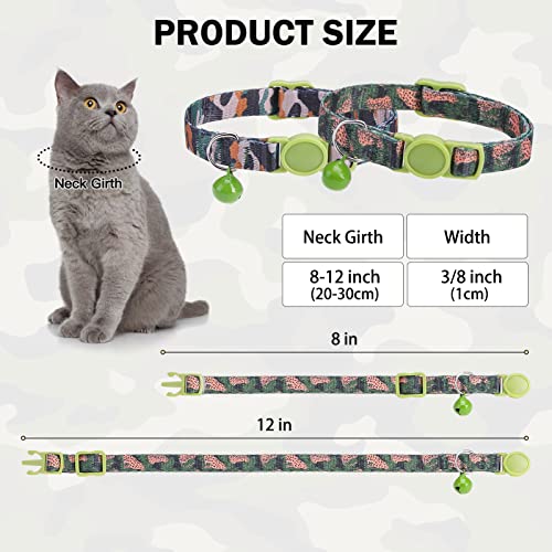 Dillybud Breakaway Cat Collars For Girl Boy Cats,Spring Summer All Weather Cat Collar Personalized Pattern 2 Pack,Cute Classic Safety Buckles And Bells,Adjustable Printed Nylon Colorful Pink #TOP1