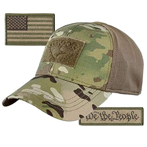 Condor Fitted Tactical Cap Bundle - We The People & USA Patches - Choose Size