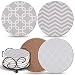 Coasters For Drinks Absorbent with Holder - 6 Gray Ceramic Stones with 3 Patterns & Cork Back, Use as House Decor, Living Room or Coffee Bar Decor, Outdoor Coasters - Ultimate Housewarming Gift