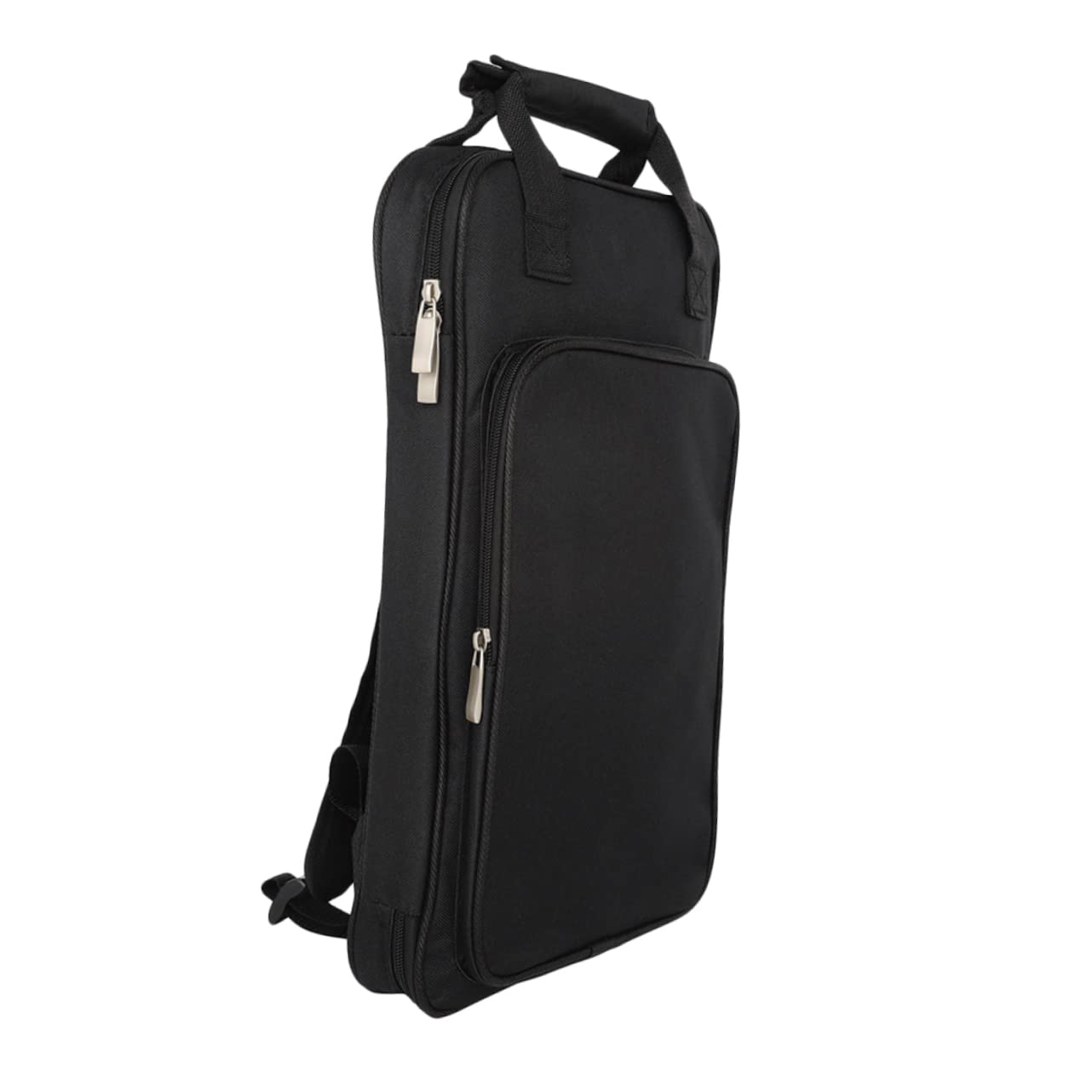 Mochila para Baquetas de Tela Oxford Negra, Bolsa Multifuncional Bolsillo Frontal, Diseño Acolchado y Resistente al Agua para Almacenamiento de Instrumentos