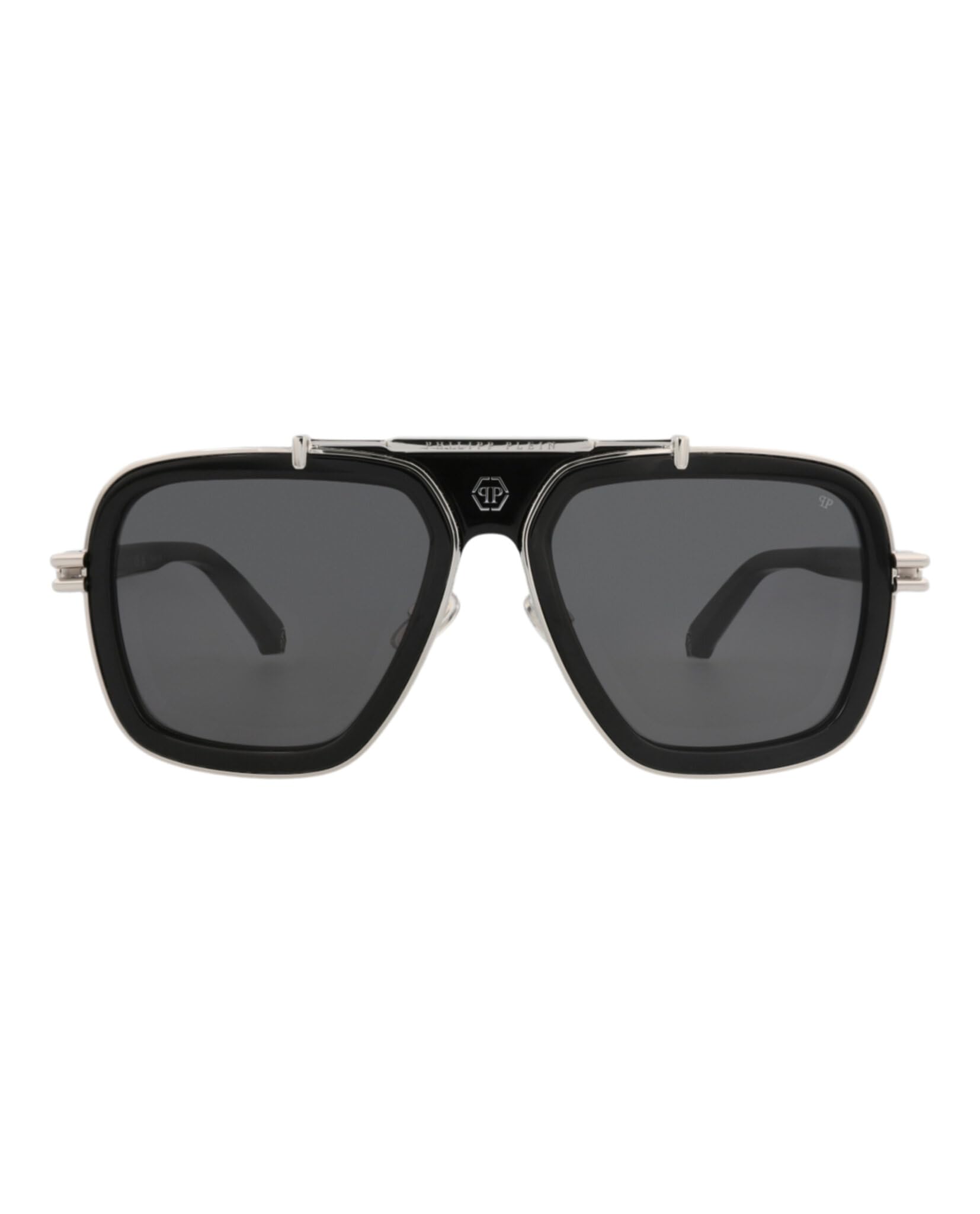 Philipp Plein SPP109M Okulary Słoneczne 0700 NERO LUCIDO 57/19/145 Mężczyzna