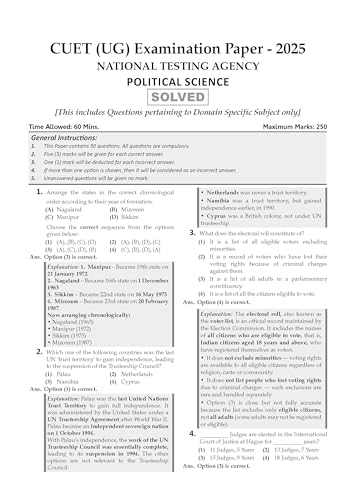 Image of Oswaal NTA CUET (UG) Chapter-wise Question Bank Political Science For 2026 Exam (as per latest 27 Dec., notification) | PYQs & 800+ NCERT aligned MCQs |With Oswaal AI