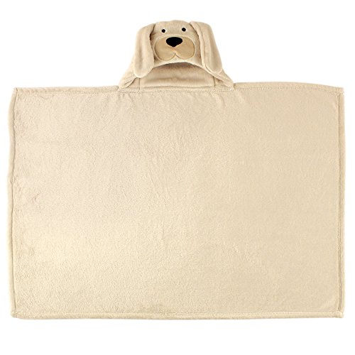Image of Hudson Baby Unisex Baby and Toddler Hooded Animal Face Plush Blanket, Dog, One Size