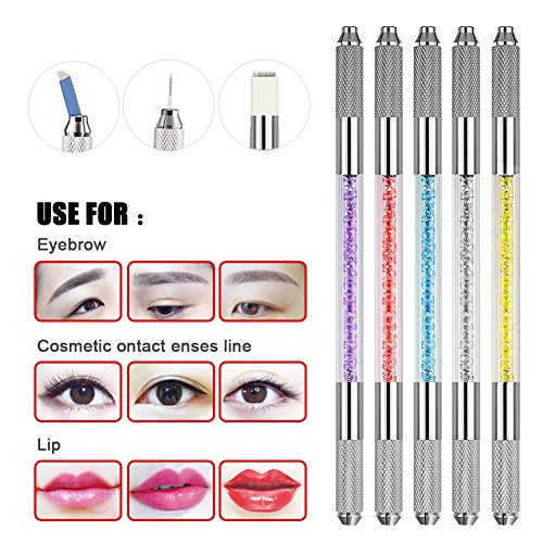 Microblading-Pen-10-Pcs-Professional-Dual-Head-Manual-Tattoo-Fog-Eyebrow-Micro-Blading-Pen-Needle-Tip-Holder-Tool-for-Permanent-Makeup-Supplies-Acrylic-Pen-with-Lock-Pin-Tech-Ergonomic-Grip