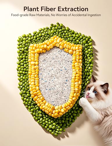 Meowant 5-in-1 Mixed Cat Litter, Natural Bentonite Tofu Clumping Cat Litter, Ultra Absorbent, Fast Clumping, Dust-Free, Odor Control, Flushable, 7.9lbs*2