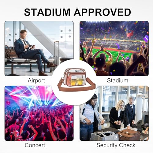 Image of Clear Bag for Stadium Events Clear Sports Fan Handbags Purses with Adjustbale Strap for Concerts Festivals Game Day