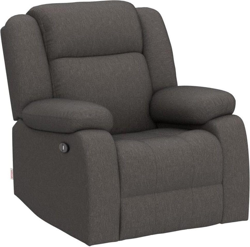 Image of Modern Upholstered Recliner Armchair with Ergonomic Design, Soft Fabric Finish & Relaxing Lounge Comfort, Color: Grey-G