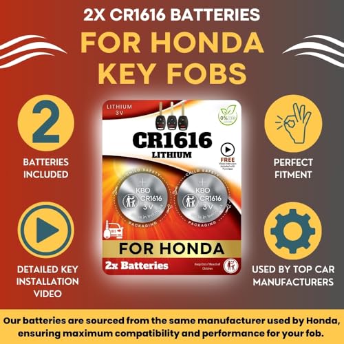 Key Fob Battery CR1616 (2 Pack)