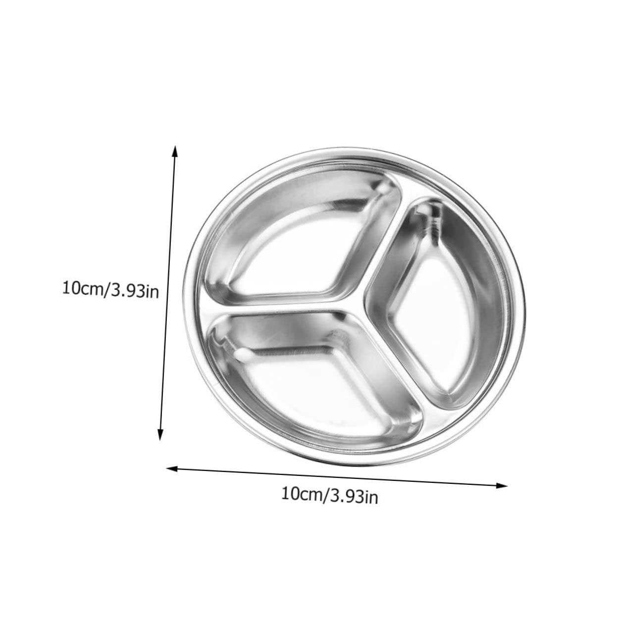 Alipis 4Pcs Stainless Steel Sauce Dishes Round Compartment Appetizer Plates for Dipping Food Grade Kitchen Gadgets for Soy Sauce Bbq Ketchup More