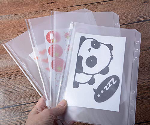 Onwon 15 peças tamanho A5, 6 furos, sacos de folhas soltas, bolsos translúcidos para fichário, 2 tip