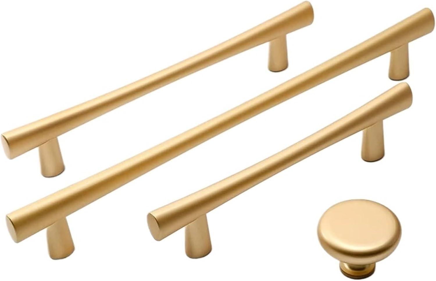 Cupboard Handle Brushed Kitchen Cabinet Door Black Furniture Drawer Pull Hardware Pulls T Bar Handle 2Pcs(Gold-96mm)