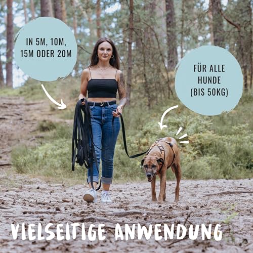 Rudelkönig Schleppleine 5m für Hunde - Robuste & wetterfeste Hundeleine für eine erfolgreiche Hundeerziehung - Mit Griffpolsterung