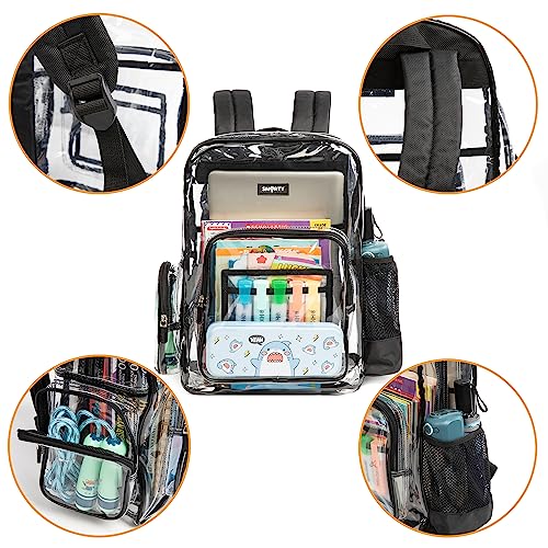 J.CARP Clear Bag Heavy Duty Backpack Durable Transparent See Through Bag4