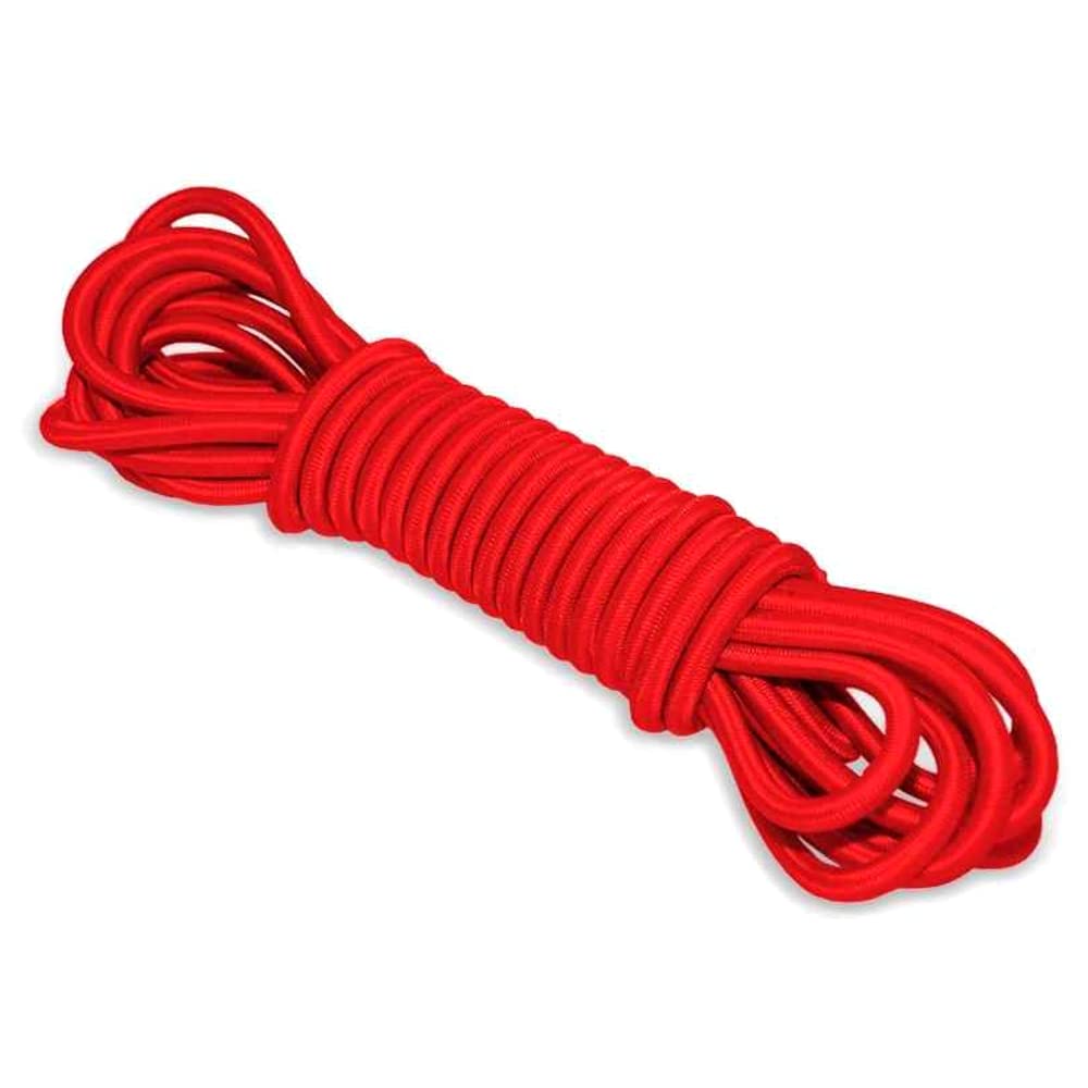 Red Bungee Cord - 5 m / 16 ft of 8 mm Bungee Rope, Shock Cord, Bungee Strap, Elastic Rope, Tie Down - UV Resistant, Stretch at least 100%, Universal Use, Parallel Rubber Cores