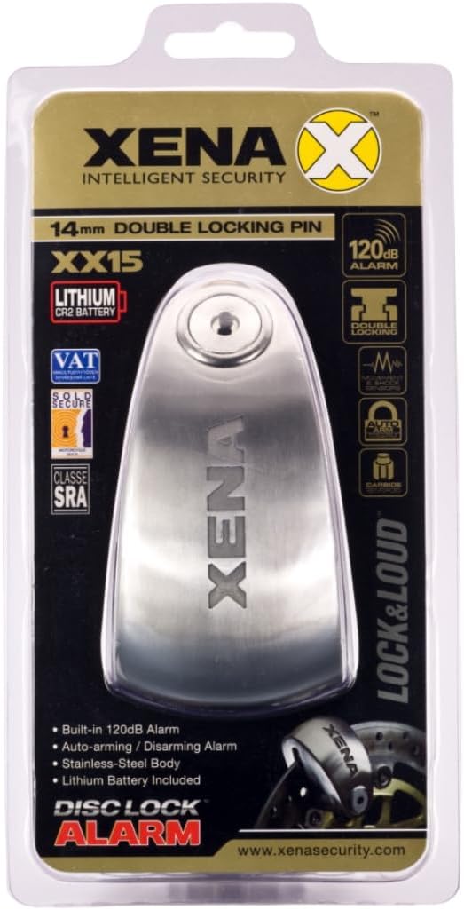 Xena XX15 304 Stainless Steel Ultra Strong Motorcycle Disc Lock Alarm
