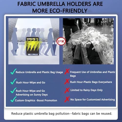 Eco-Friendly Umbrella Dryer Machine - Rainwater Remover Stand with Casters, Drip Catcher, Removable Water Tray & External Holder for Quick Drying
